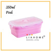 LIAHOME Collapsible Portable Lunchbox Reusable Silicone Food Container COLLAPSIBLE LUNCH BOX LIAHOME Pink 350ml