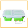 LIAHOME 3 Compartment Collapsible Silicone Lunch Box  LIAHOME Green 3 Compartment