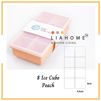 LIAHOME Ice Cube Silicone Baby Food Container with Lid ICE CUBE LIAHOME Peach - 8 Ice Cube