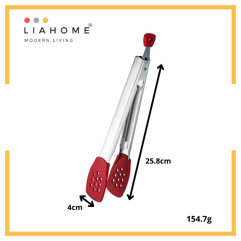 Silicone Kitchen Tongs LIAHOME Red