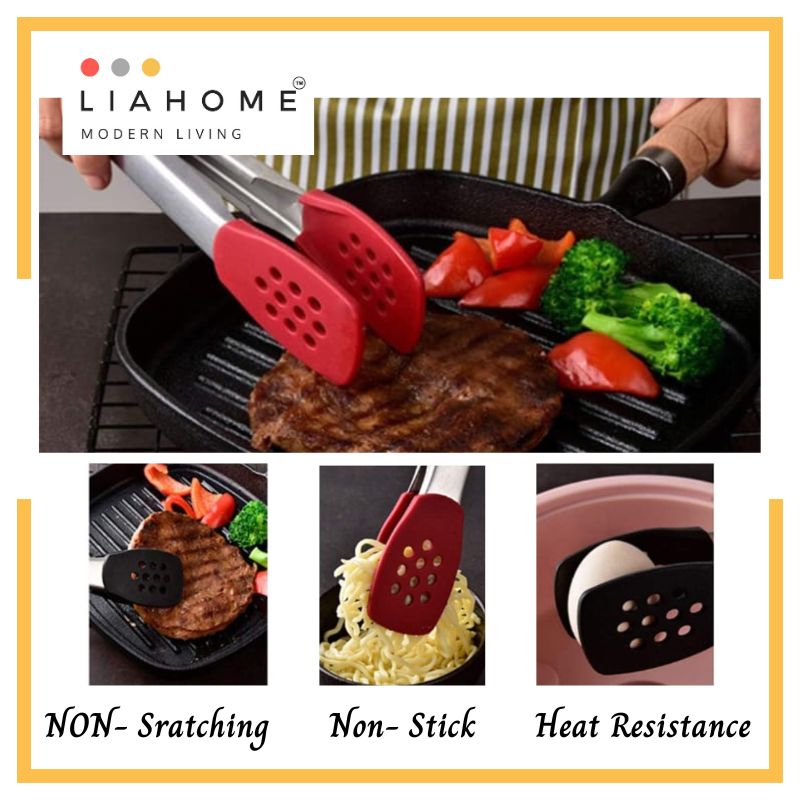 Silicone Kitchen Tongs LIAHOME Red