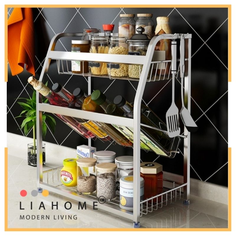 LIAHOME 3 Tier 304 Stainless Steel Kitchen Rack STORAGE RACK LIAHOME