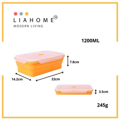LIAHOME Collapsible Portable Lunchbox Reusable Silicone Food Container COLLAPSIBLE LUNCH BOX LIAHOME