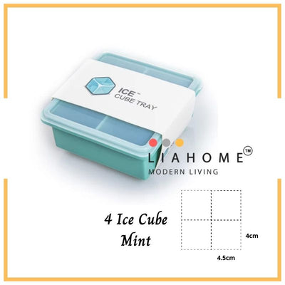 LIAHOME Ice Cube Silicone Baby Food Container with Lid ICE CUBE LIAHOME Mint - 4 Ice Cube