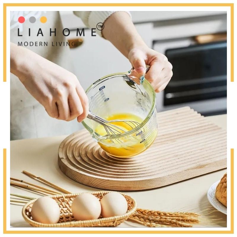 Glass Measuring Cup with Spout Microwave and oven Safe 500ml/1000ml Glass Measuring Cup LIAHOME 1000ml