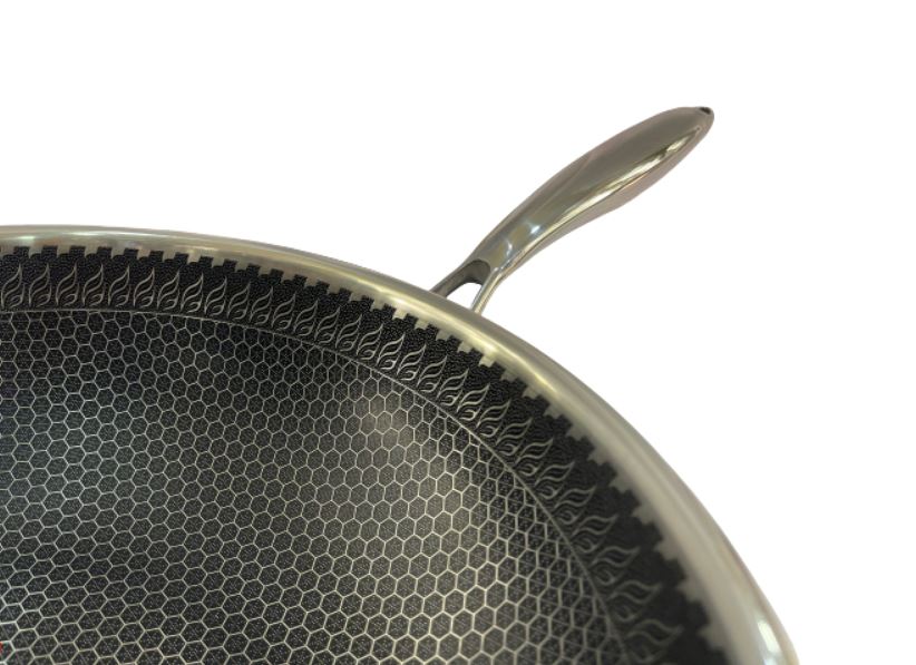 Honeycomb Suspension Stainless Steel Wok Non-stick Three Layer