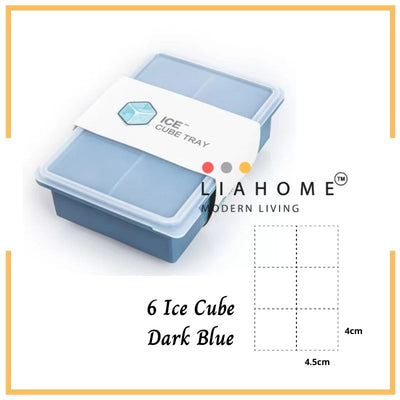 LIAHOME Ice Cube Silicone Baby Food Container with Lid ICE CUBE LIAHOME Dark Blue - 6 Ice Cube