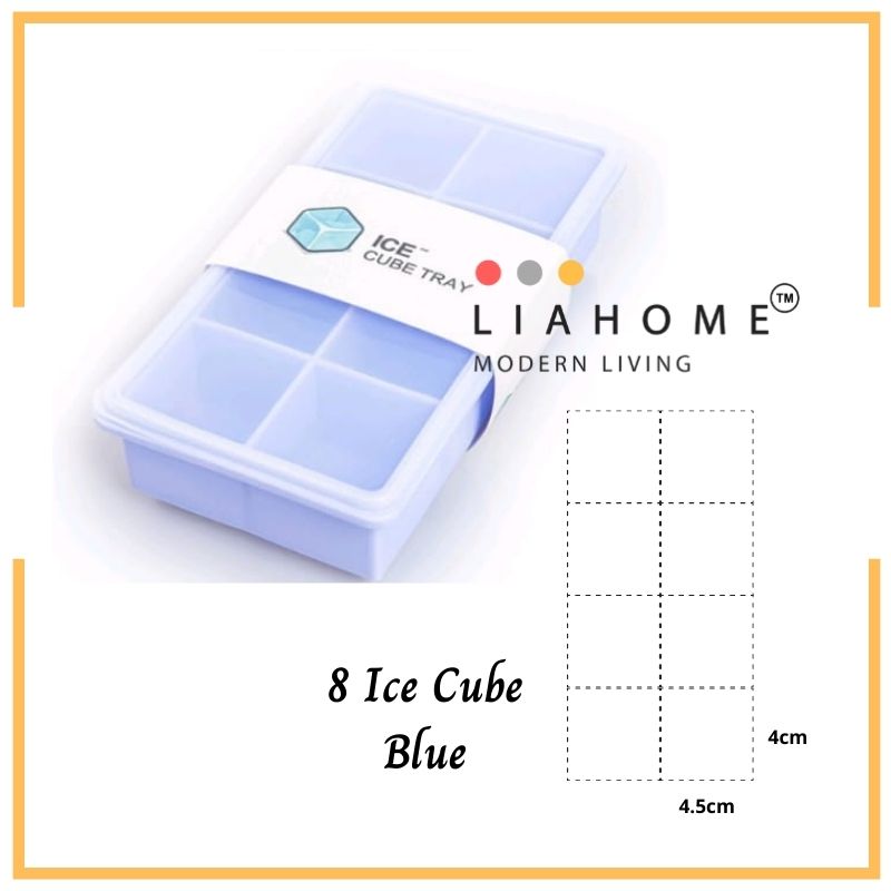 LIAHOME Ice Cube Silicone Baby Food Container with Lid ICE CUBE LIAHOME Blue - 8 Ice Blue