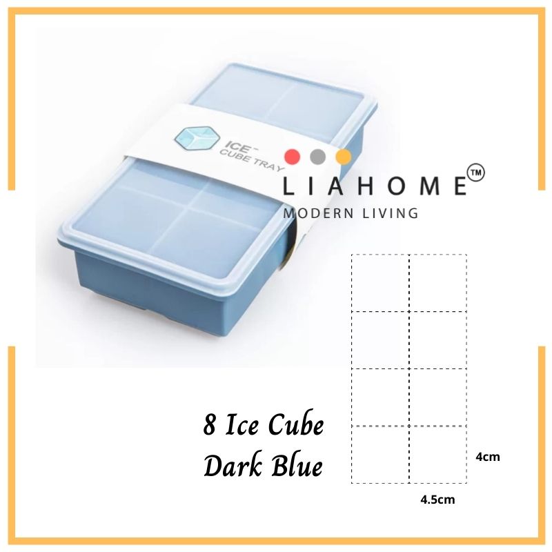 LIAHOME Ice Cube Silicone Baby Food Container with Lid ICE CUBE LIAHOME Dark Blue - 8 Ice Cube