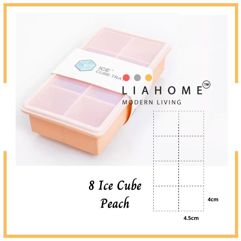 LIAHOME Ice Cube Silicone Baby Food Container with Lid ICE CUBE LIAHOME Peach - 8 Ice Cube