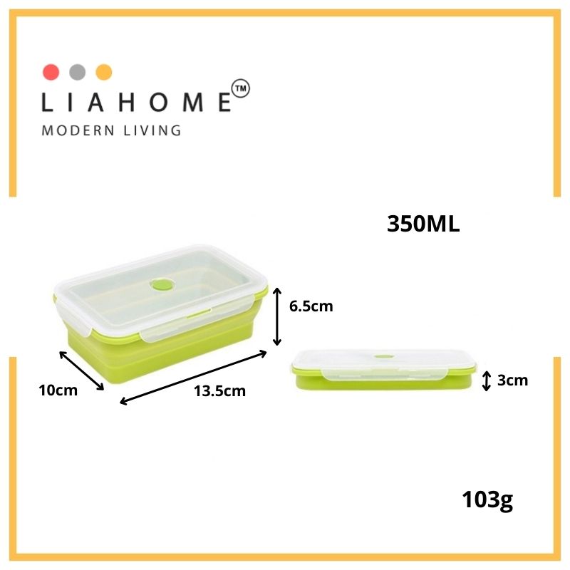 LIAHOME Collapsible Portable Lunchbox Reusable Silicone Food Container COLLAPSIBLE LUNCH BOX LIAHOME