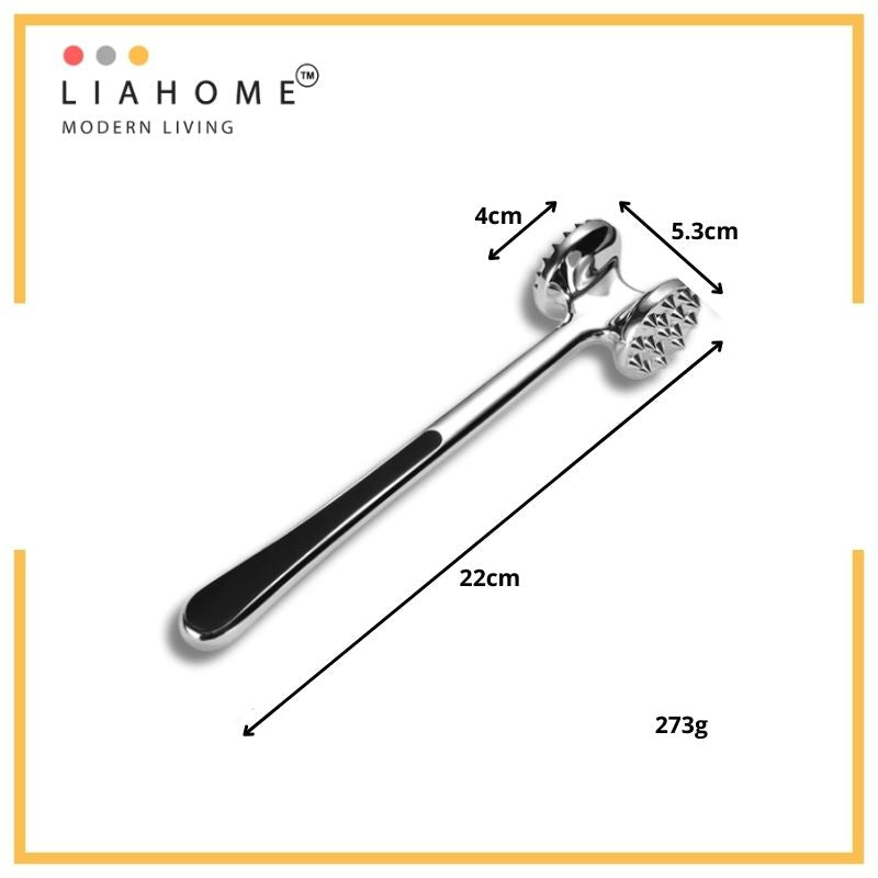 LIAHOME Kitchen Heavy Duty Double-Side Meat Hammer Tenderizer Pounder MEAT TENDERIZER LIAHOME   