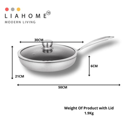 LIAHOME German Honeycomb Cookware Technology - Nonstick honeycomb 316 Stainless Steel cooking Pan - 30cm  LIAHOME