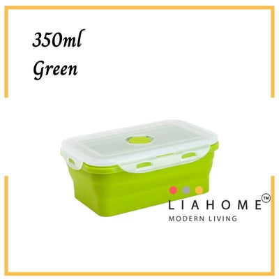 LIAHOME Collapsible Portable Lunchbox Reusable Silicone Food Container COLLAPSIBLE LUNCH BOX LIAHOME Green 350ml