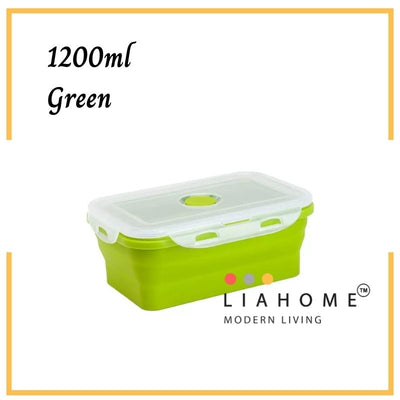 LIAHOME Collapsible Portable Lunchbox Reusable Silicone Food Container COLLAPSIBLE LUNCH BOX LIAHOME Green 1200ml