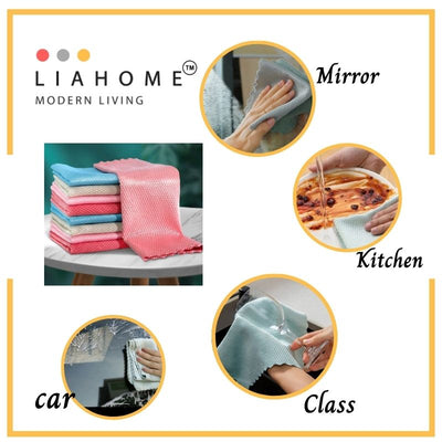 LIAHOME Fish scale microfiber cleaning cloth (1 pack of 3 pieces ) MICROFIBER CLOTH LIAHOME