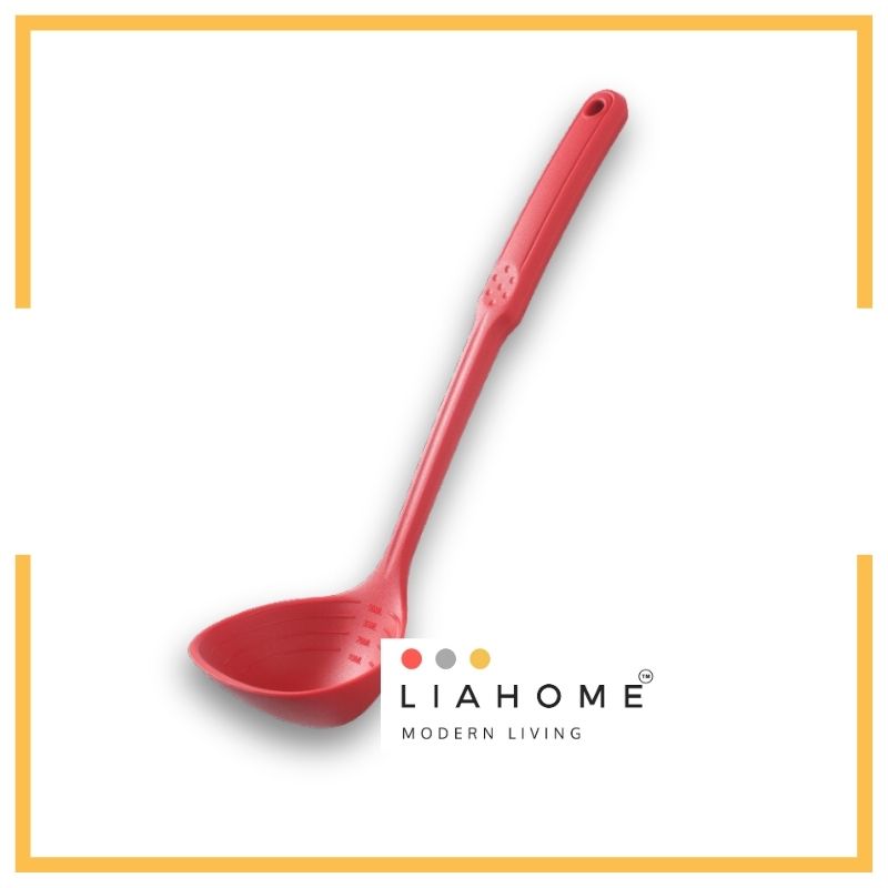 LIAHOME Food Grade Silicon Soup Ladle Soup Spoon silicon soup ladle LIAHOME Red