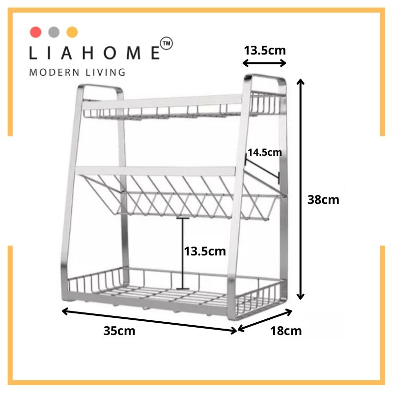 LIAHOME 3 Tier 304 Stainless Steel Kitchen Rack STORAGE RACK LIAHOME