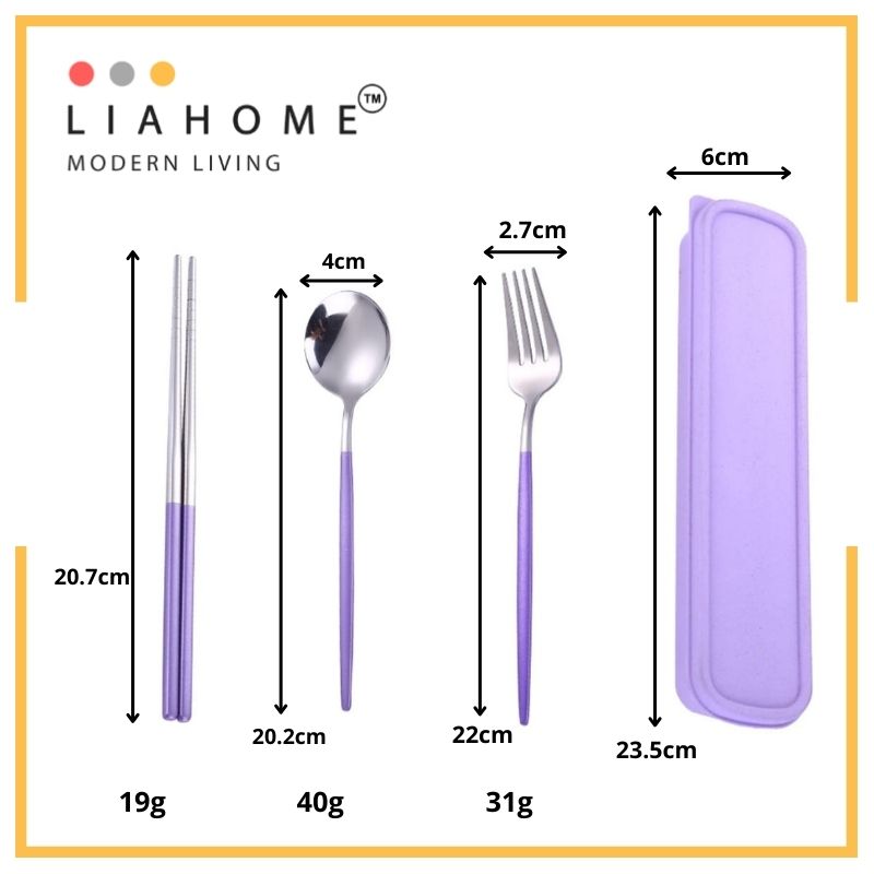 LIAHOME Portable Cutlery Set Travel Cutlery 304 Stainless Steel TABLEWARE LIAHOME