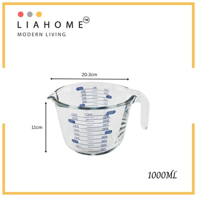 Glass Measuring Cup with Spout Microwave and oven Safe 500ml/1000ml Glass Measuring Cup LIAHOME 1000ml