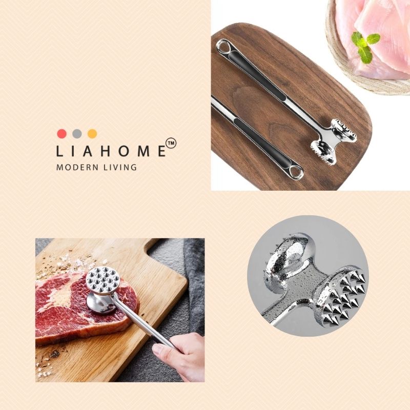 LIAHOME Kitchen Heavy Duty Double-Side Meat Hammer Tenderizer Pounder MEAT TENDERIZER LIAHOME