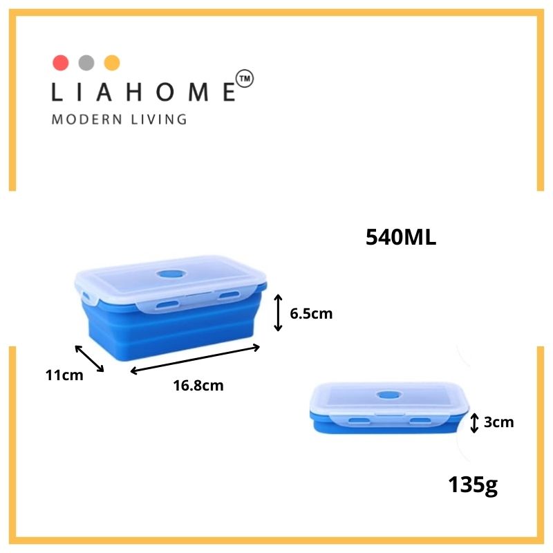 LIAHOME Collapsible Portable Lunchbox Reusable Silicone Food Container COLLAPSIBLE LUNCH BOX LIAHOME