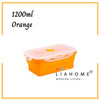 LIAHOME Collapsible Portable Lunchbox Reusable Silicone Food Container COLLAPSIBLE LUNCH BOX LIAHOME Orange 1200ml