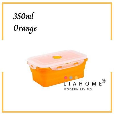 LIAHOME Collapsible Portable Lunchbox Reusable Silicone Food Container COLLAPSIBLE LUNCH BOX LIAHOME Orange 350ml