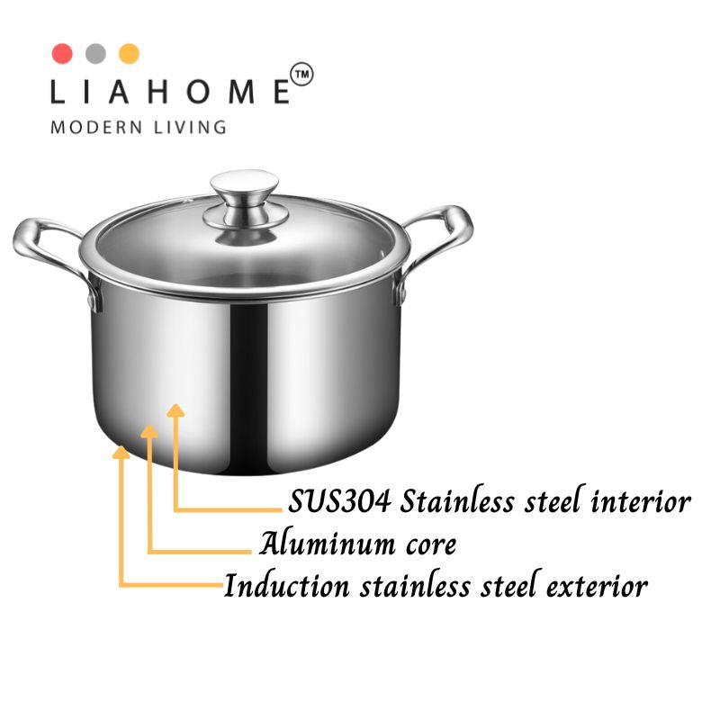 LIAHOME SUS304 Soup pot 22cm soup pot LIAHOME