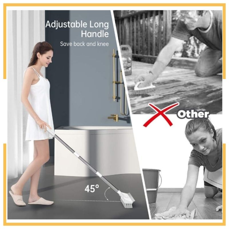 LIAHOME Floor Scrub Brush with Long Handle 2 in 1 Scrape and Brush Bath Brushes LIAHOME