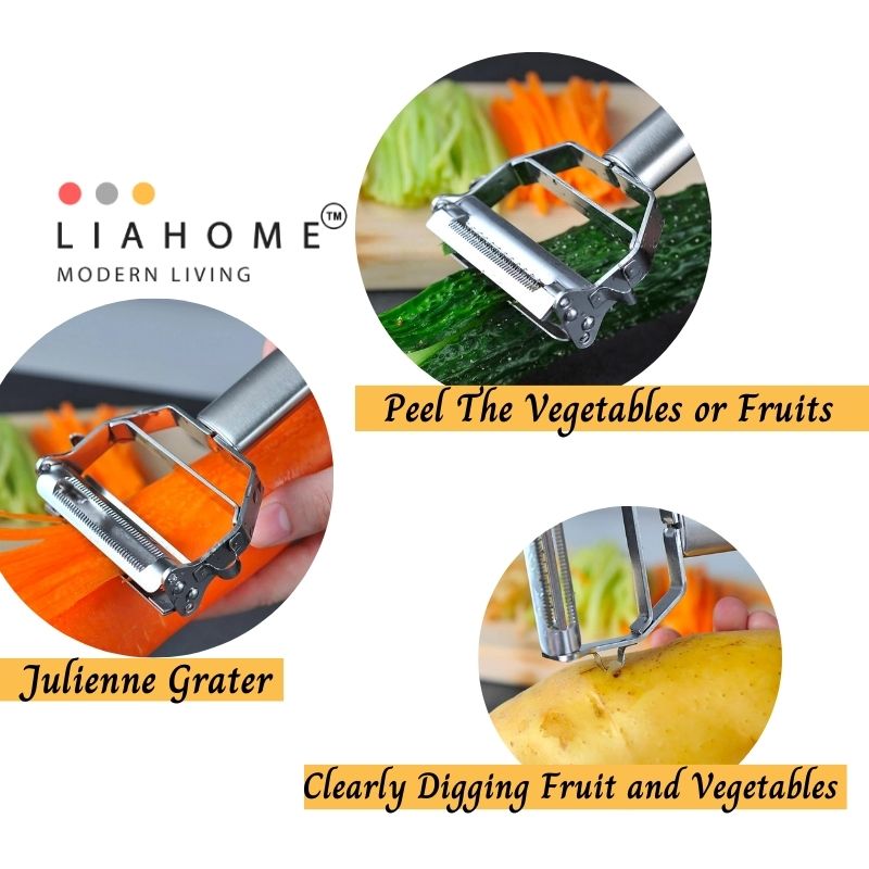 LIAHOME Stainless Steel 304 Julienne Peeler Multifunctional Kitchen Peeler Slicer PEELER LIAHOME
