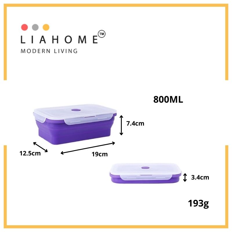 LIAHOME Collapsible Portable Lunchbox Reusable Silicone Food Container COLLAPSIBLE LUNCH BOX LIAHOME