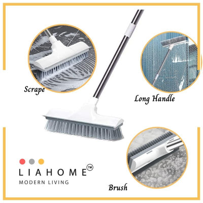 LIAHOME Floor Scrub Brush with Long Handle 2 in 1 Scrape and Brush Bath Brushes LIAHOME