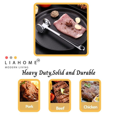 LIAHOME Kitchen Heavy Duty Double-Side Meat Hammer Tenderizer Pounder MEAT TENDERIZER LIAHOME