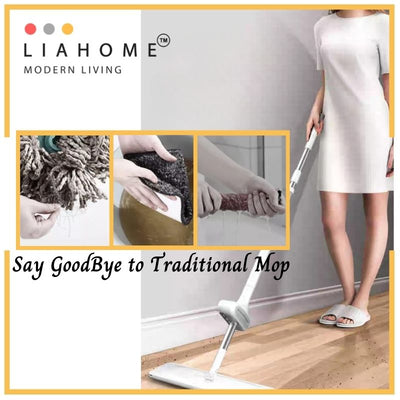LIAHOME Microfiber Mop Self Wringing Cleaning Mop Stainless Steel Mop Pole mop LIAHOME
