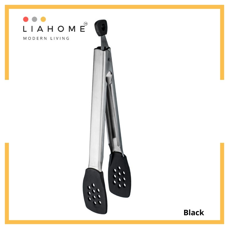 Silicone Kitchen Tongs  LIAHOME Black