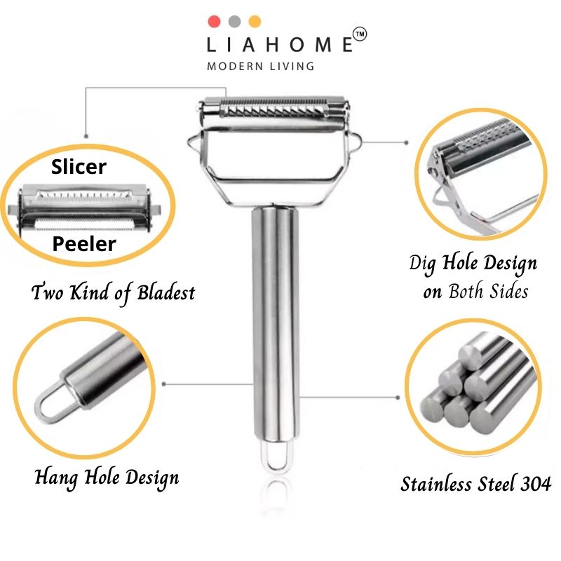 LIAHOME Stainless Steel 304 Julienne Peeler Multifunctional Kitchen Peeler Slicer PEELER LIAHOME