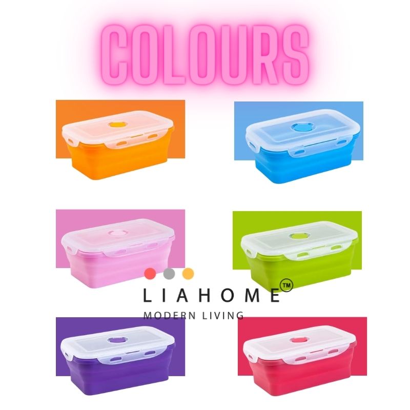 LIAHOME Collapsible Portable Lunchbox Reusable Silicone Food Container COLLAPSIBLE LUNCH BOX LIAHOME