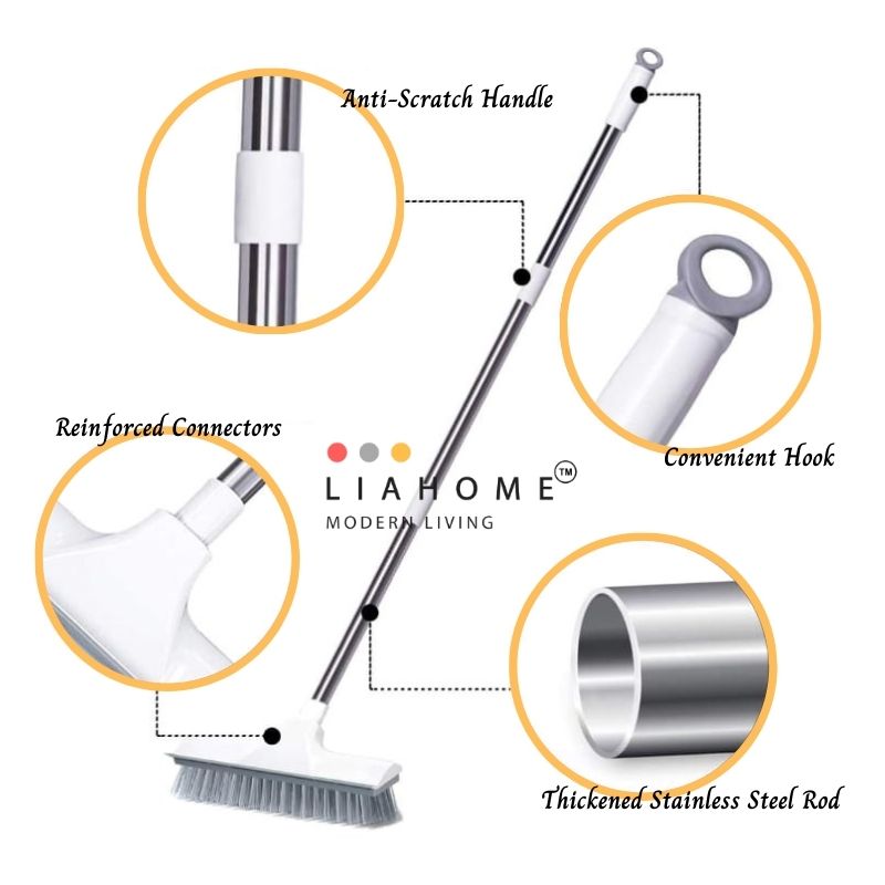 LIAHOME Floor Scrub Brush with Long Handle 2 in 1 Scrape and Brush Bath Brushes LIAHOME   