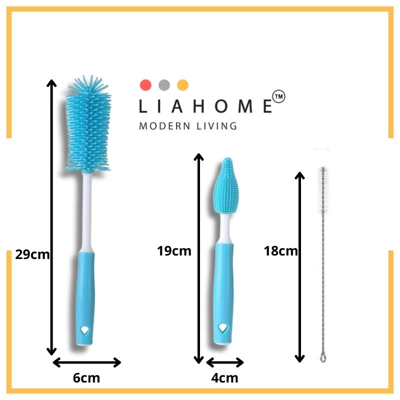 LIAHOME 3pcs Baby Bottle Cleaner Brushes Silicone BOTTLE BRUSH LIAHOME