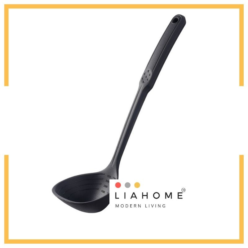 LIAHOME Food Grade Silicon Soup Ladle Soup Spoon silicon soup ladle LIAHOME Black