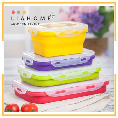 LIAHOME Collapsible Portable Lunchbox Reusable Silicone Food Container COLLAPSIBLE LUNCH BOX LIAHOME