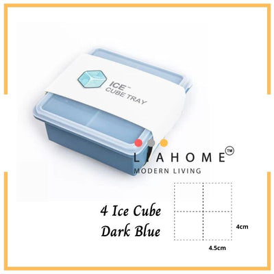 LIAHOME Ice Cube Silicone Baby Food Container with Lid ICE CUBE LIAHOME Dark Blue - 4 Ice Cube