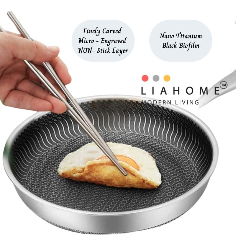 LIAHOME German Honeycomb Cookware Technology - Nonstick honeycomb 316 Stainless Steel cooking Pan - 30cm  LIAHOME