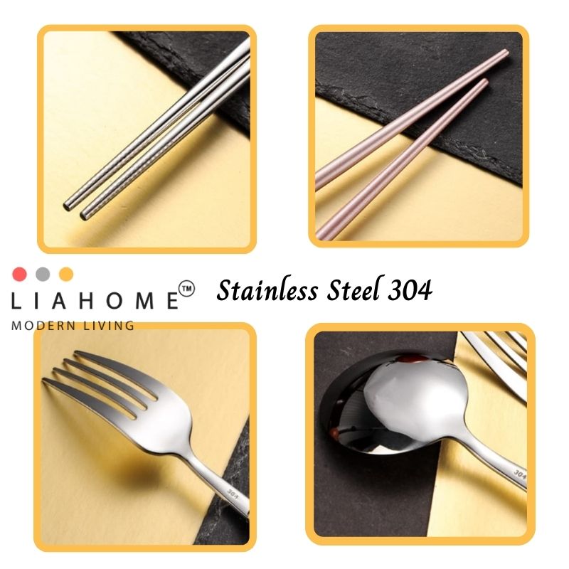 LIAHOME Portable Cutlery Set Travel Cutlery 304 Stainless Steel TABLEWARE LIAHOME Blue  