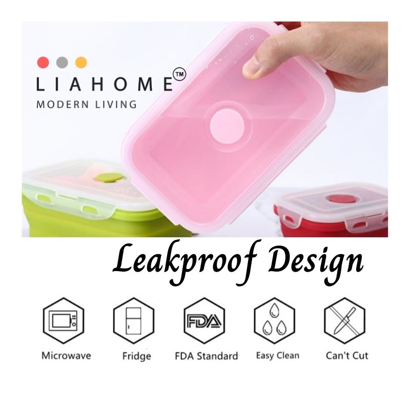 LIAHOME Collapsible Portable Lunchbox Reusable Silicone Food Container COLLAPSIBLE LUNCH BOX LIAHOME