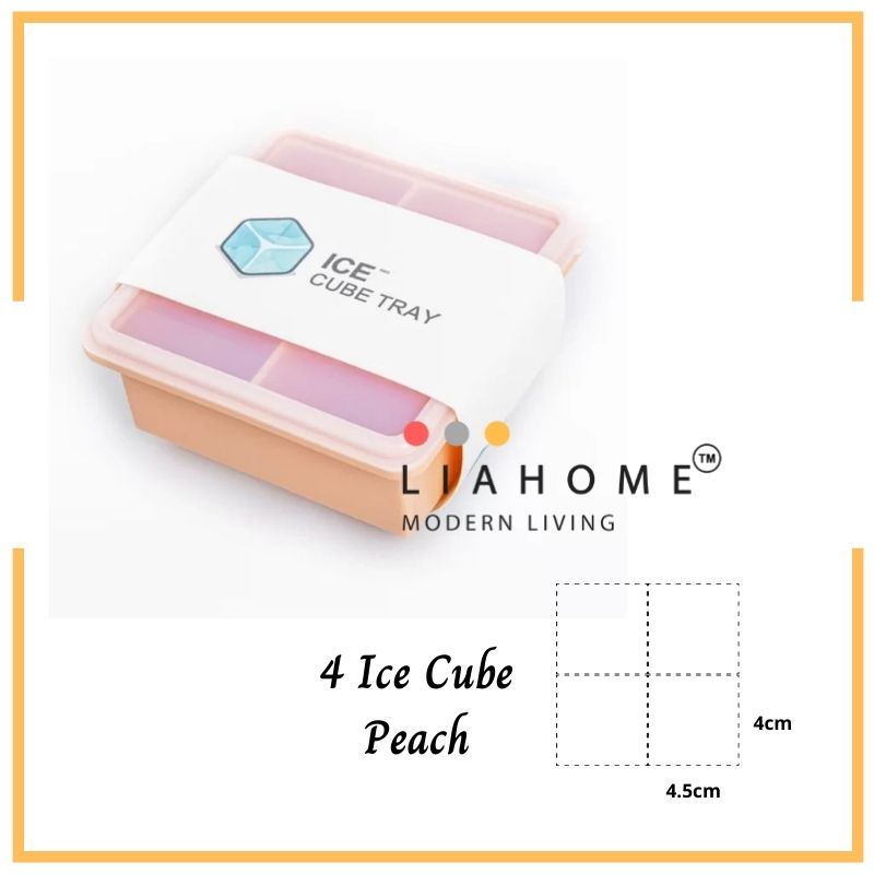 LIAHOME Ice Cube Silicone Baby Food Container with Lid ICE CUBE LIAHOME Peach - 4  Ice Cube