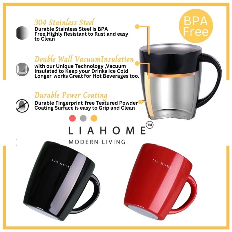LIA HOME 304 Stainless Steel Coffee Mug COFFEE MUG LIAHOME
