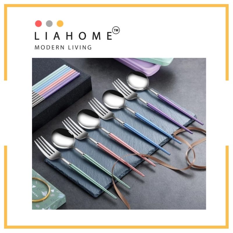 LIAHOME Portable Cutlery Set Travel Cutlery 304 Stainless Steel TABLEWARE LIAHOME