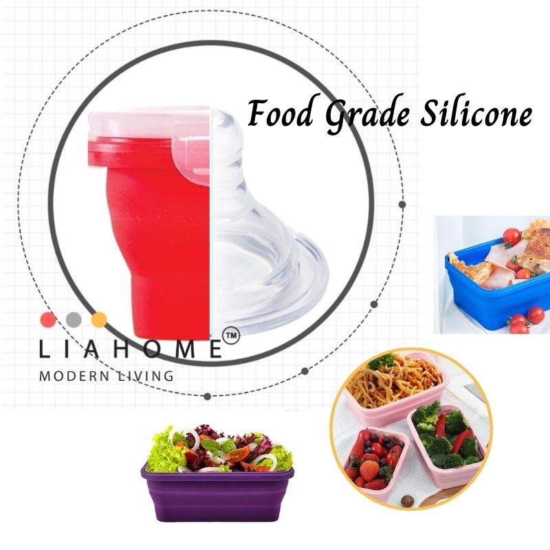 LIAHOME Collapsible Portable Lunchbox Reusable Silicone Food Container COLLAPSIBLE LUNCH BOX LIAHOME